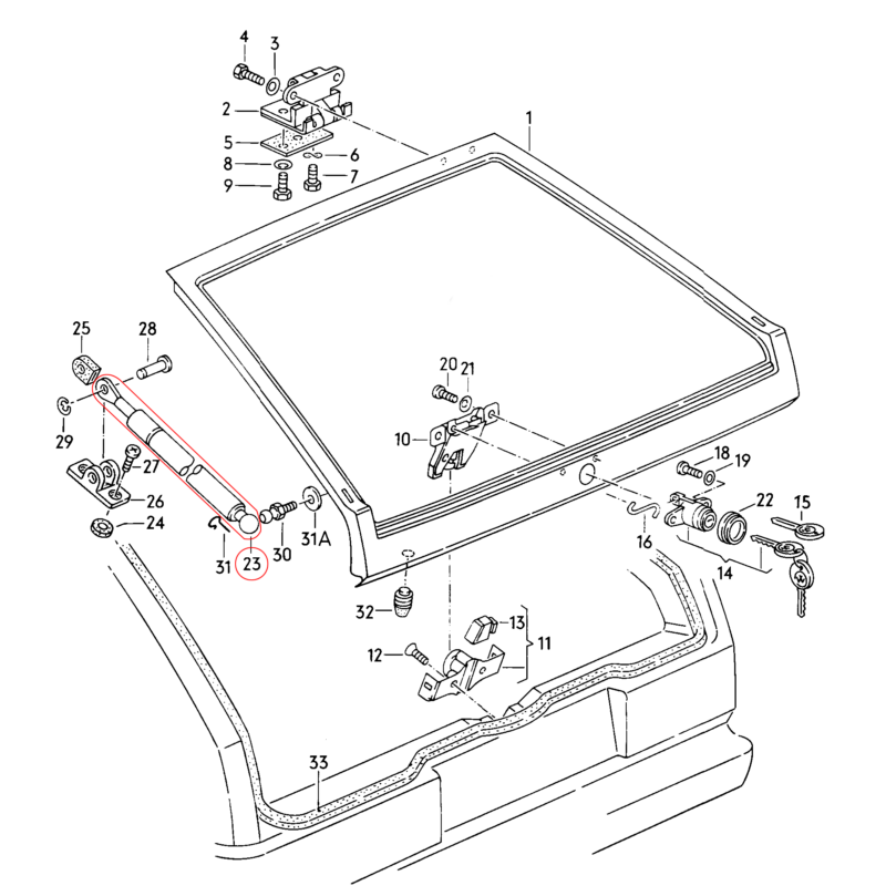 Scirocco Hatch Strut