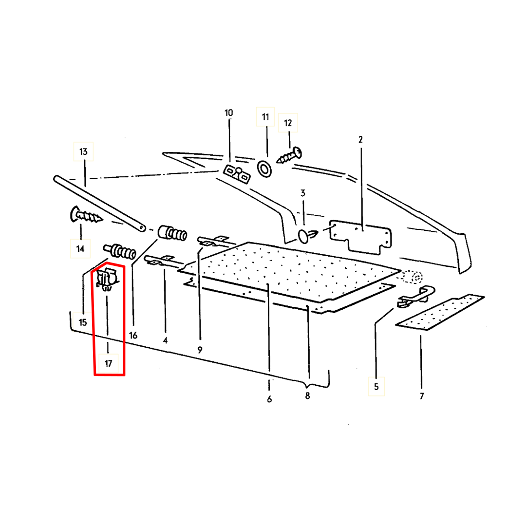 Scirocco Hatch Partial Tray Clip - Bullet Proof - Image 5