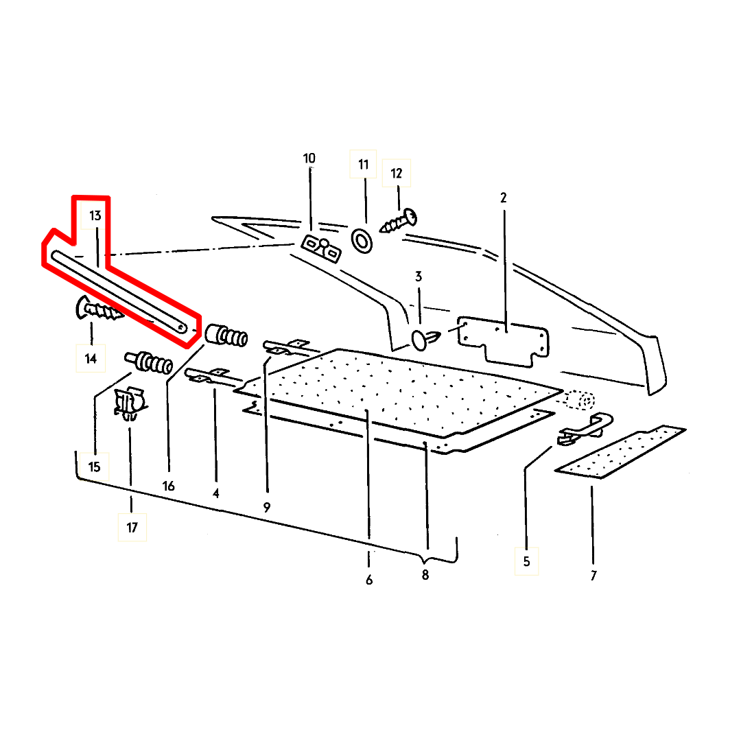 Mk1 Scirocco Partial Tray Lift Rod - Image 3