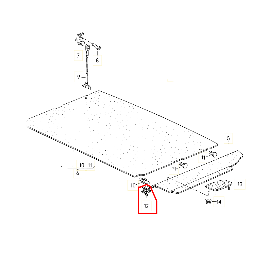 Scirocco Hatch Partial Tray Clip - Bullet Proof - Image 4