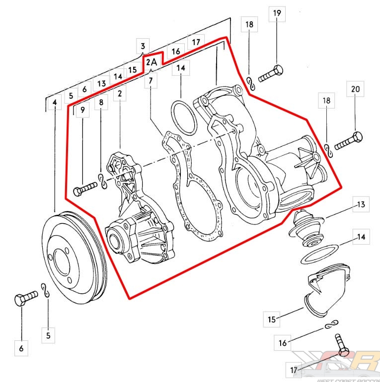 Early Scirocco Water Pump - 40mm Assembly - Image 3