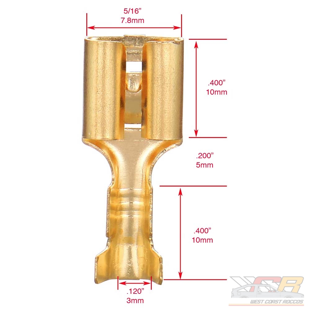 Genuine VW Spade Connector - Non-Insulated w/ Locking Tabs - Image 4