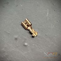 Genuine VW Spade Connector - Non-Insulated w/ Locking Tabs - 1/4" 6.3mm / 1.0-1.2mm Spade