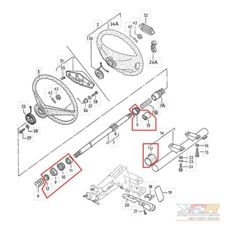 Steering Column Rebuild Kit Diagram